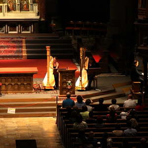 Die virtuosen Harfenisten mit Heinrich Reknagel an der Orgel!