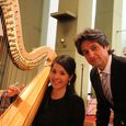 Solo-Harfenistin Anneleen Lenaerts und Dirigent Eduard Matscheko. © Thomas Ziegler. / Solo-Harfenistin Anneleen Lenaerts und Dirigent Eduard Matscheko. © Thomas Ziegler. Solo-Harfenistin Anneleen Lenaerts und Dirigent Eduard Matscheko. © Thomas Ziegler.