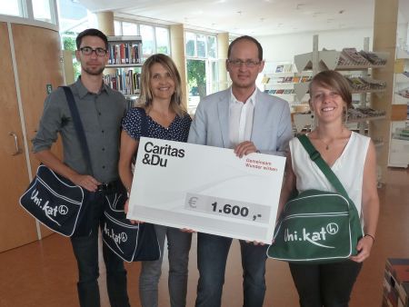 V. l.: Jakob Keferböck, Monika Wagner, Andreas Falkner (Caritas in OÖ), Eva Nessl. / Foto: KTU Linz